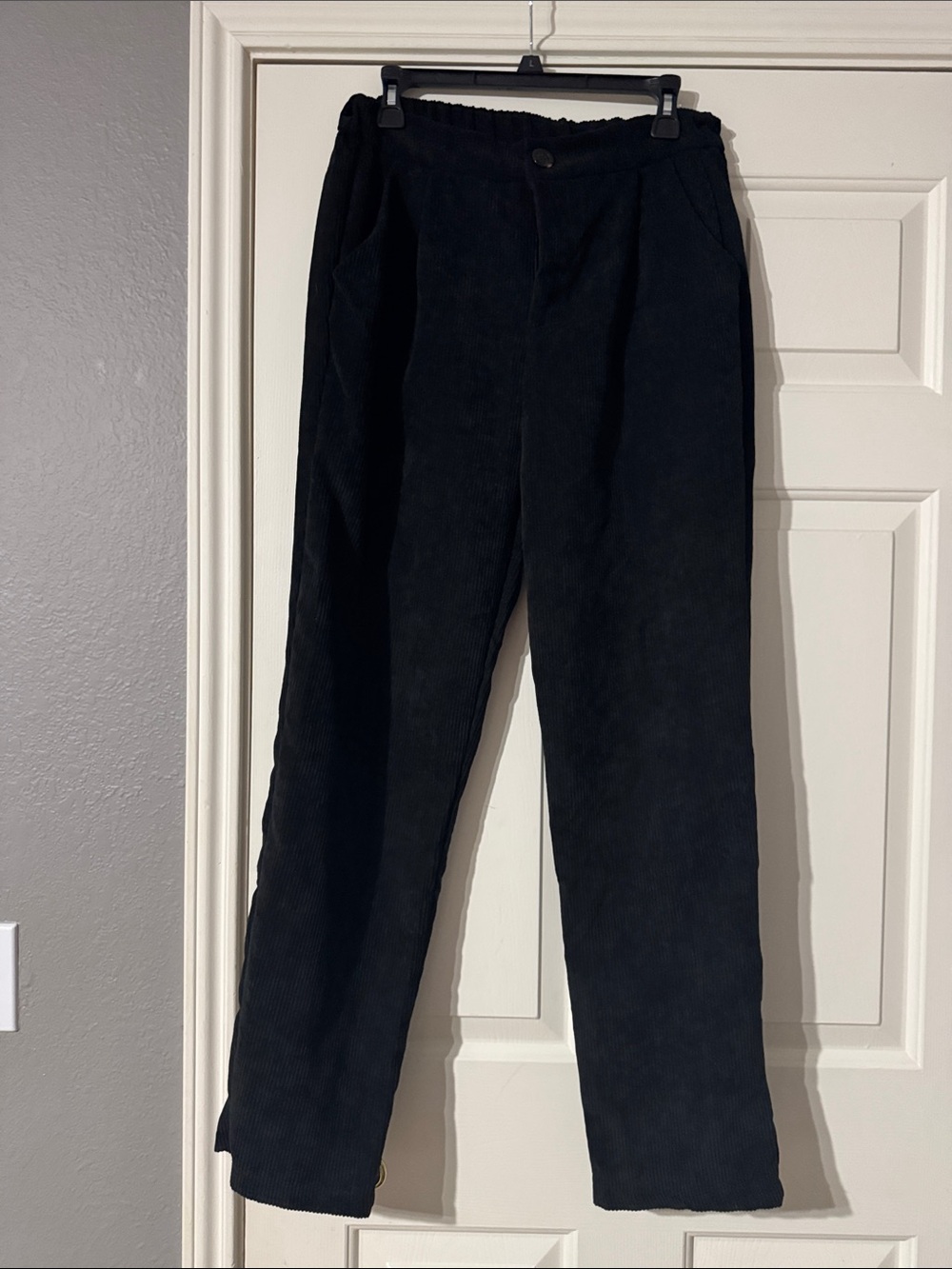 Women’s Black Corduroy Pants - Classic Straight Fit